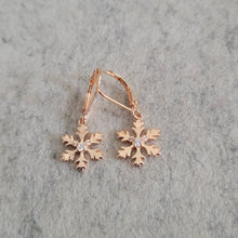 Load image into Gallery viewer, Crystal Snowflake Drop Earrings