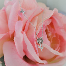 Load image into Gallery viewer, Wonderland Flower and Bread and Butterfly Necklace