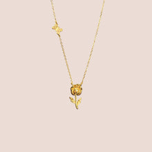 Load image into Gallery viewer, Wonderland Flower and Bread and Butterfly Necklace