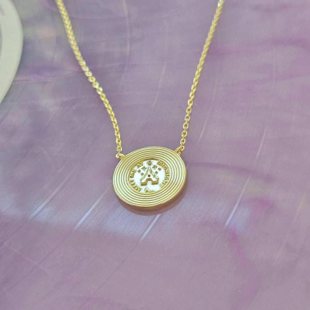 Midnight Vinyl Record Necklace