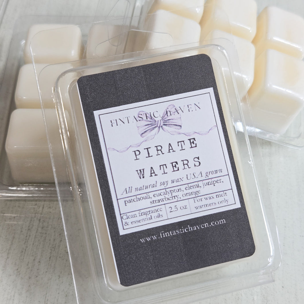 Pirate Waters Wax Melt: Patchouli, Eucalyptus, Elemi, Juniper, Strawberry, Orange