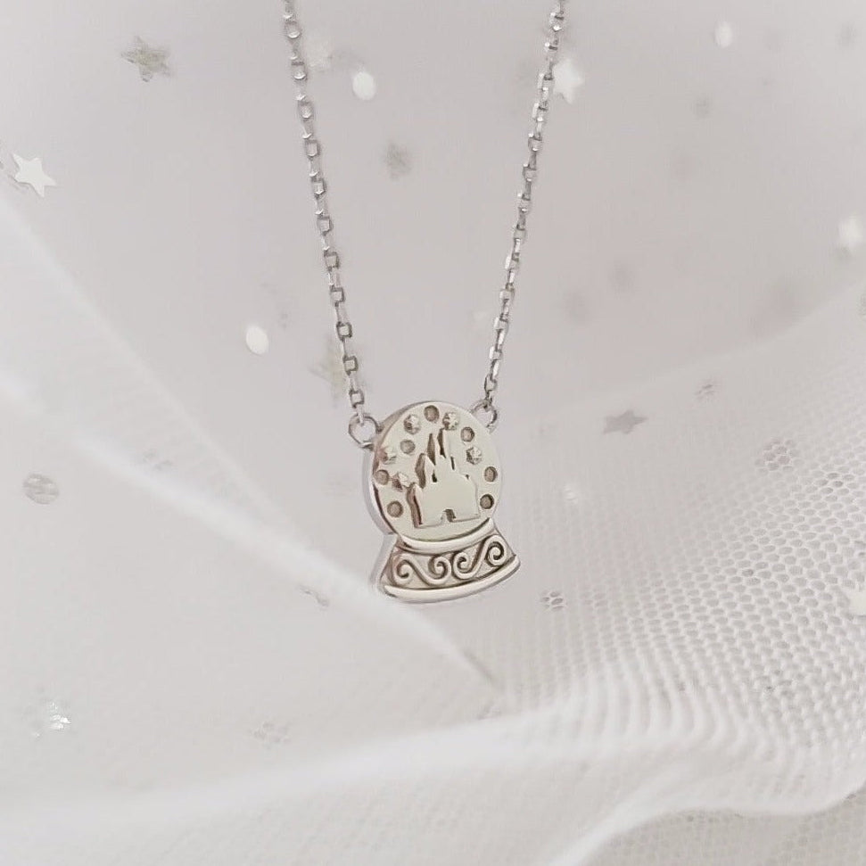 Snow Globe Castle Necklace