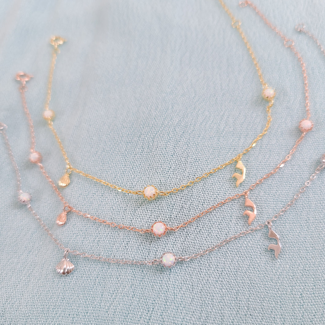 Thingamabobs Interchangeable Bracelet / Anklet with opals